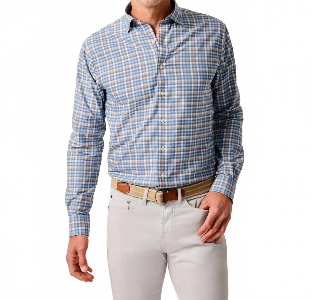 NEW JOHNNIE-O olie performance button down shirt in navy